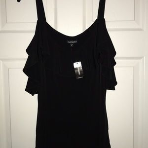 Off the shoulder black tank